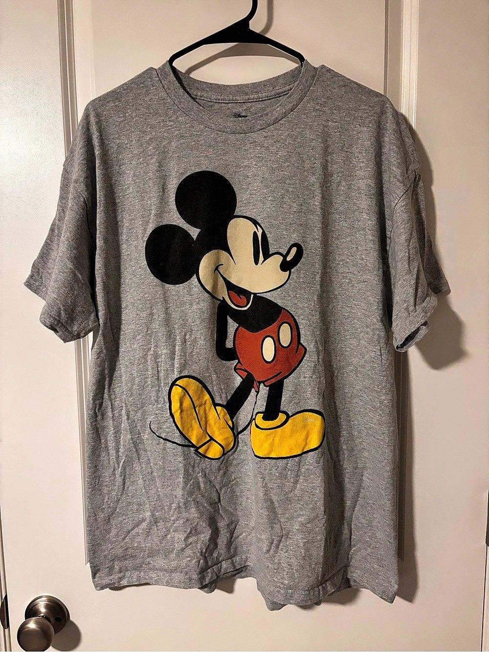 Disney Mickey Mouse Cotton Vintage Graphic Tee Heather Gray & Black XL